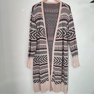 Belladini Southwestern Neutral Boho Duster Sweater Long Cardigan 2XL *C19